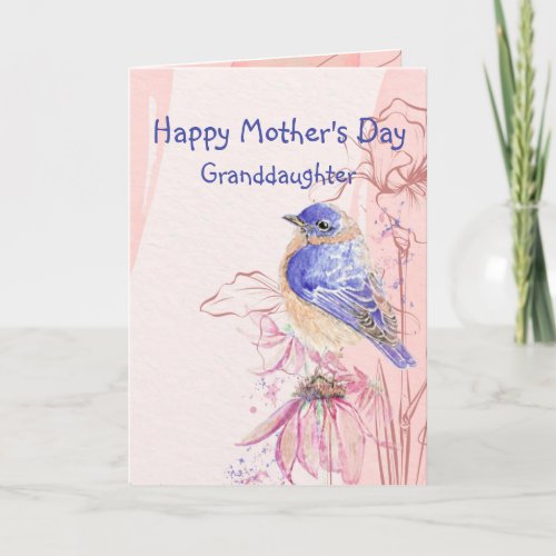 Mothers Day Granddaughter Bluebird Garden Bird Card