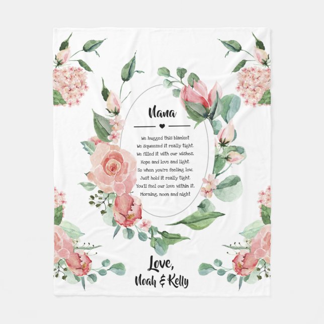 Mother's Day Grandma Grammy Nana from Grandkids Fleece Blanket (Front)