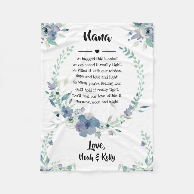 Mother's Day Grandma Grammy Nana from Grandkids Fleece Blanket (Front)