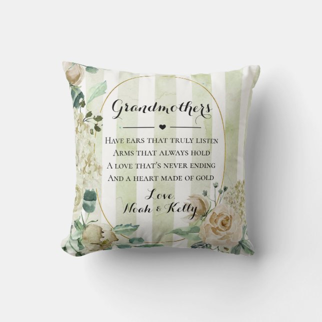 Mother's Day Grandma Grammy Nana from Grandkids Th Throw Pillow (Front)