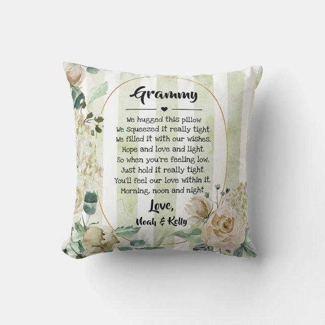 Mother's Day Grandma Grammy Nana from Grandkids Throw Pillow (Front)