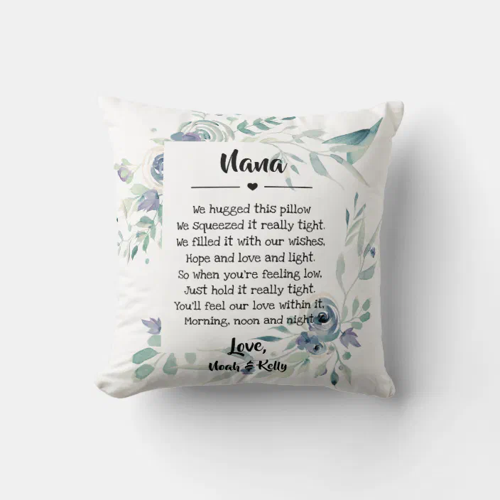 Heart Text- Butterfly Pillow Covers Birth Gift Pillow Gift for Granddaughter from Grandma