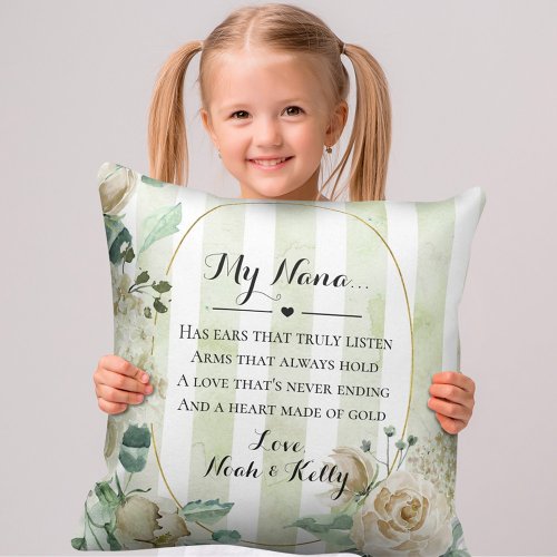 Mothers Day Grandma Grammy Nana from Grandkids Throw Pillow