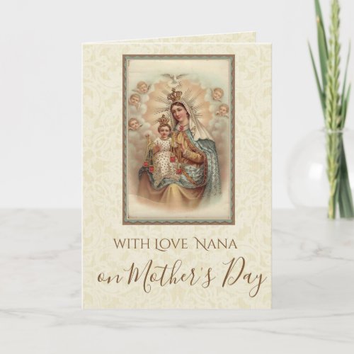 Mothers Day Grandma Nana Virgin Mary Jesus Card