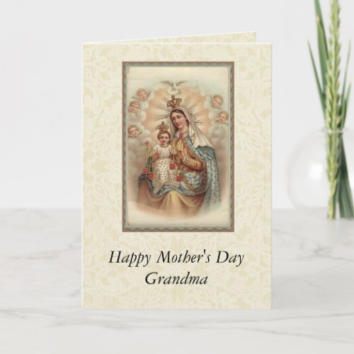 Mothers Day Grandma Virgin Mary Child Jesus Card