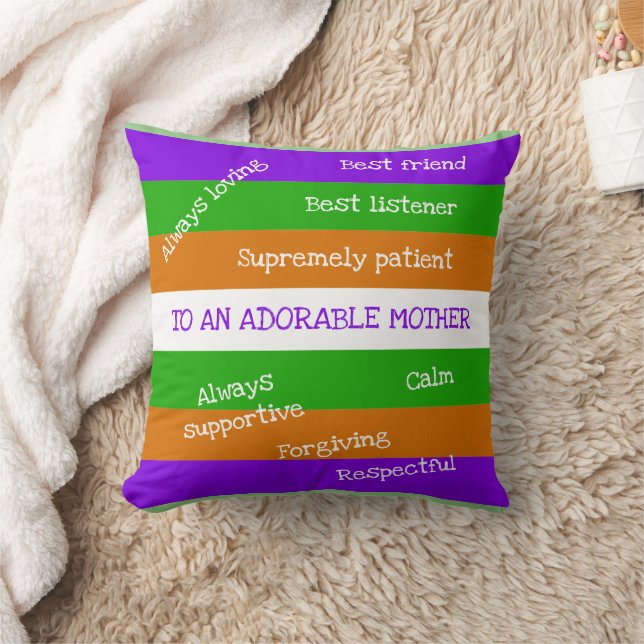 Mother's Day Great Adorable Mom Loving Patient  Th Throw Pillow (Blanket)