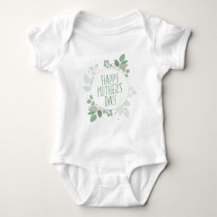 Mother's Day Green Leaves Wreath Bodysuit