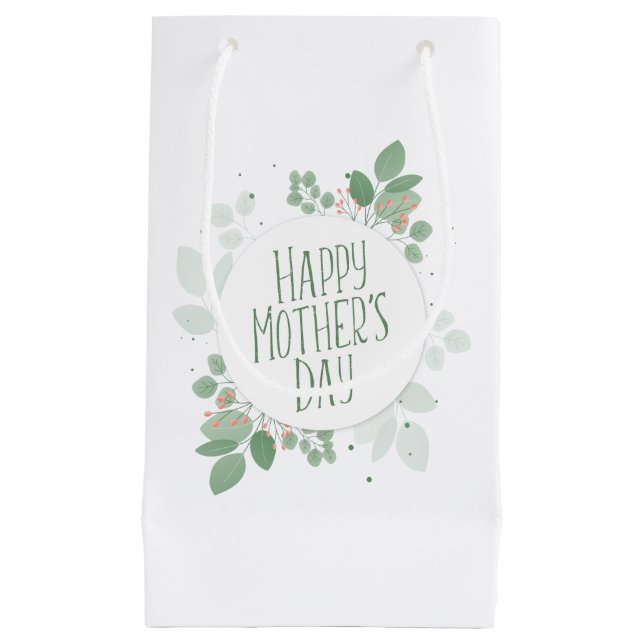 Mother's Day Green Leaves Wreath | Gift Bag (Front)