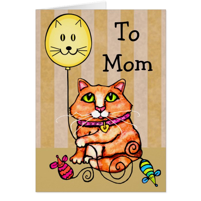 Mother's Day Greeting Card For Cat Loving Moms