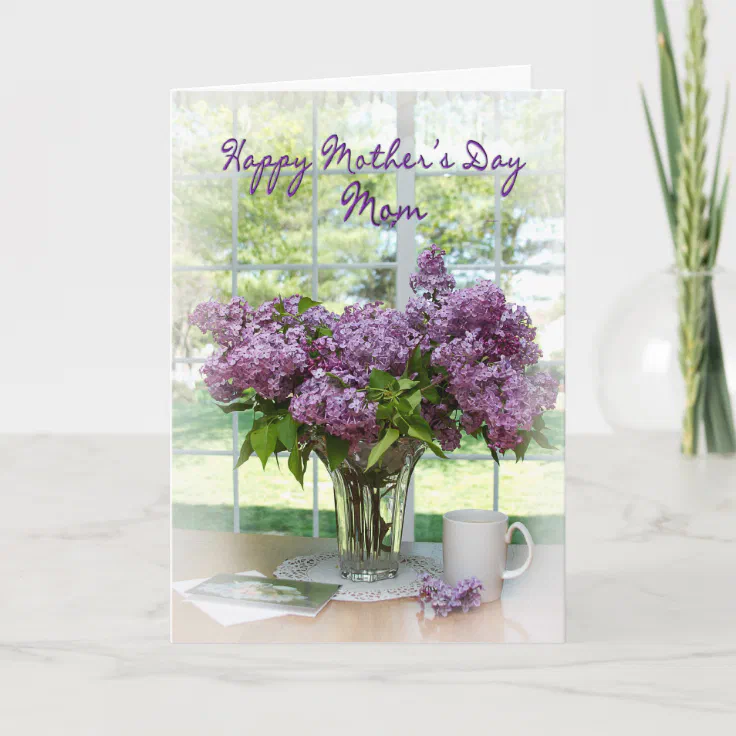 Mothers Day Greeting For Mother Lilacs Card Zazzle