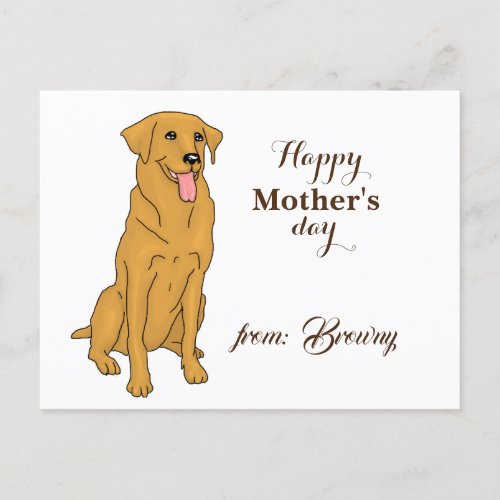 Mothers Day Greeting from Browny the Loyal Dog  Postcard