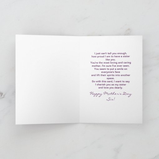 Mothers Day Greeting Sister Lilacs Card Zazzle