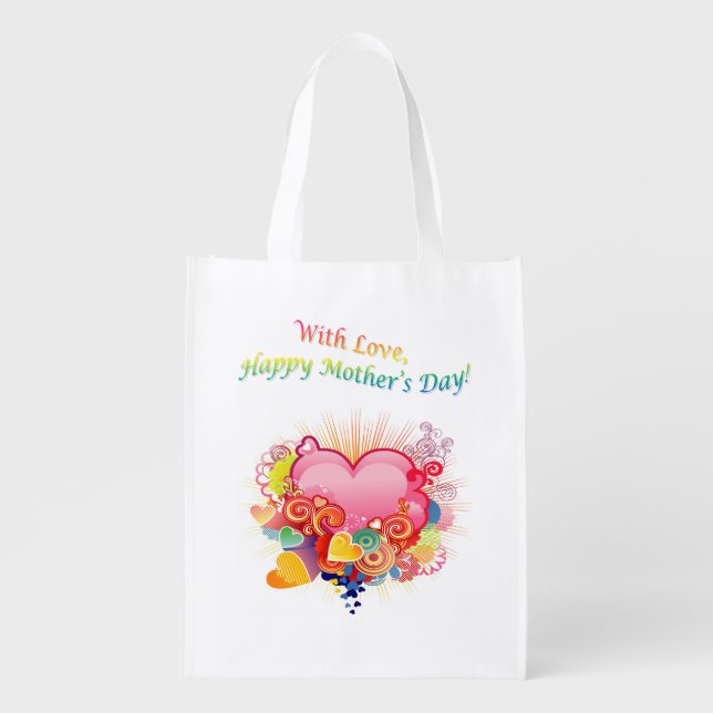 Mother's Day -Grocery Tote (Colorful) (Front)