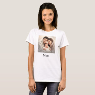 Mother's Day Happy Family Mom Custom Photo Name T-Shirt