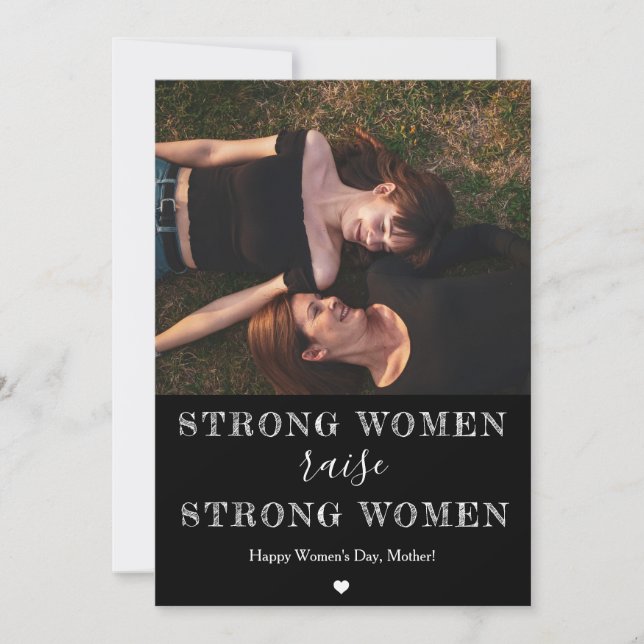 mother's day/happy women's day strong woman photo card (Front)