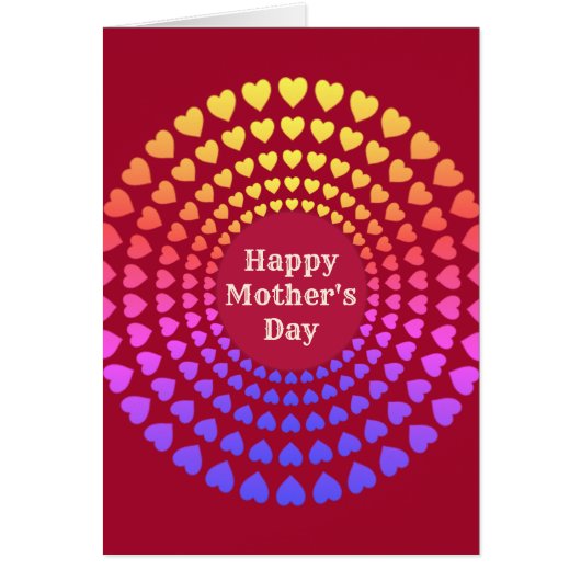 Mother's Day Heart Circles Cards (Front)