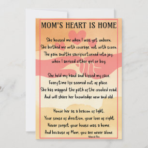 Mother's Day Heart is Home Flat Holiday Card