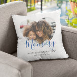 Mothers Day Heart Photo Keepsake  Throw Pillow<br><div class="desc">Create a special keepsake this mothers day, for your mom, stepmom, bonus mom, dog mom, or grandma with this elegant heart photo pillow. Personalized with a personal message / greeting and your favorite photograph. The font styles and background color can be changed by clicking on the customize further link after...</div>