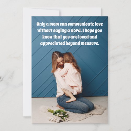 Mothers Day Heartfelt Message Flat Holiday Card