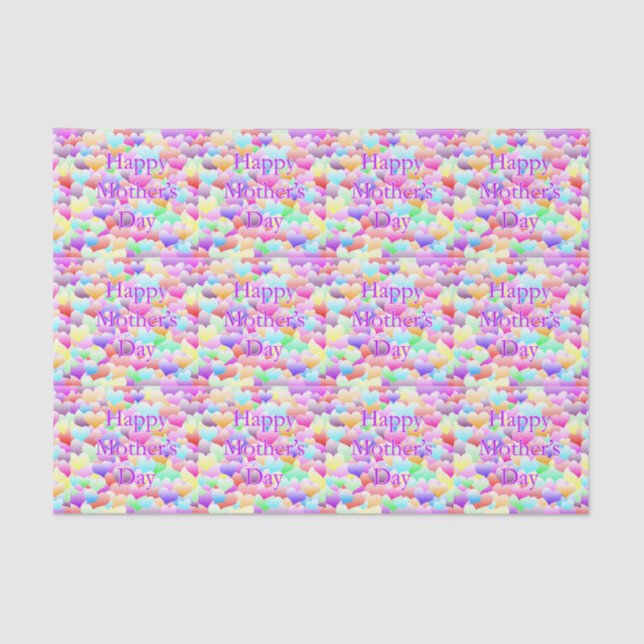Mother's Day Hearts Light Tissue Paper (Front)
