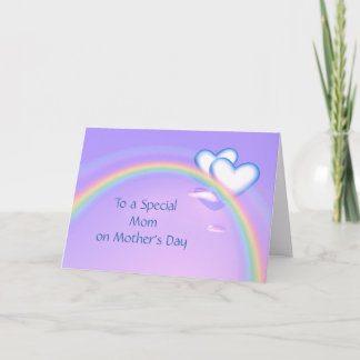 Mothers Day Hearts on Rainbow Card