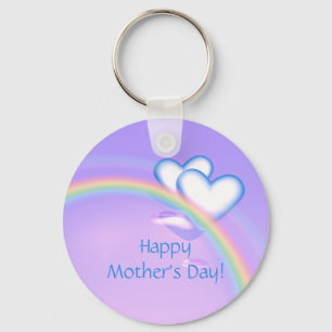 Mothers Day Hearts on Rainbow Keychain