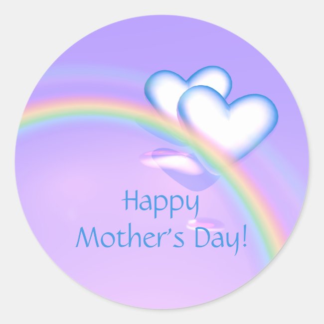 Mothers Day High Hearts Classic Round Sticker
