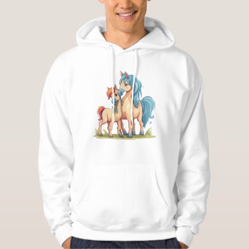 Mothers Day Horse Design Sweet  Colorful Gift  Hoodie