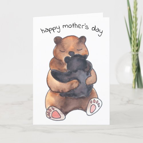 Mothers Day Hug Cute Baby Bear Card