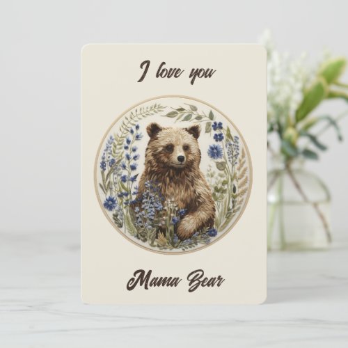 Mothers Day Hugs A Mama Bears Love Thank You Card