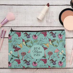 Mothers Day Hummingbird Floral Photo Best Mom Ever Accessory Pouch