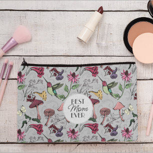 Mothers Day Hummingbird Floral Photo Best Mom Ever Accessory Pouch