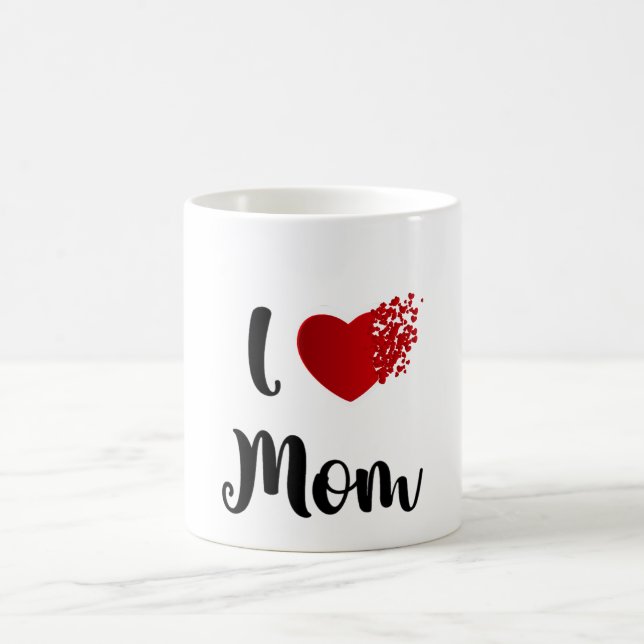 Mother's Day I Love Mom Heart Explosion Gift  Coffee Mug (Center)