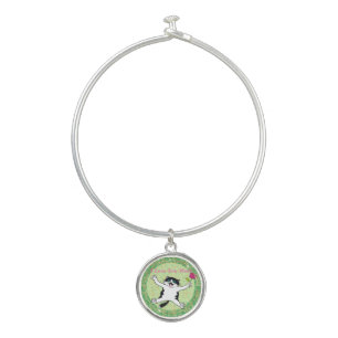 Mother's Day I Love You Mom Cat Mom Bangle Bracelet