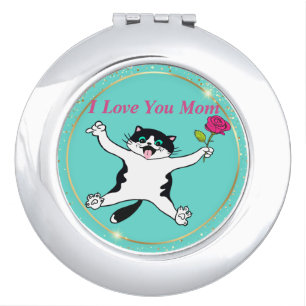 Mother's Day I Love You Mom Cat Mom Compact Mirror