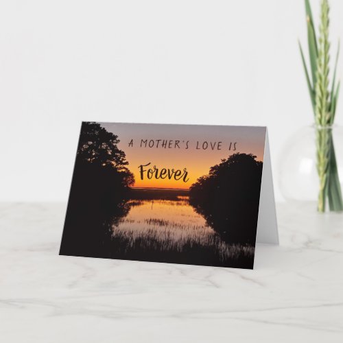 Mothers Day In Memory Marsh Sunset Thank You Card