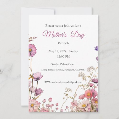 Mothers Day Invitation Mothers Day Brunch Lunch Invitation