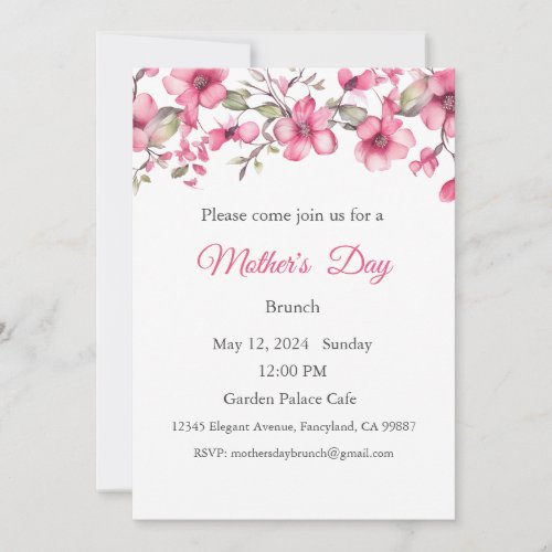 Mothers Day Invitation Mothers Day Brunch Lunch Invitation