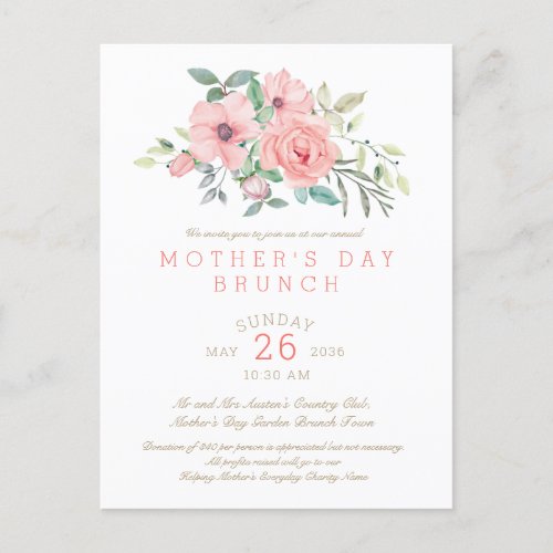 Mothers Day Invitation Postcard