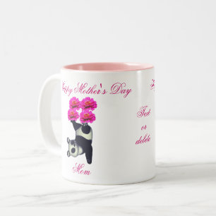 Mother's Day Juggling Panda Bear Personalized Two-Tone Coffee Mug
