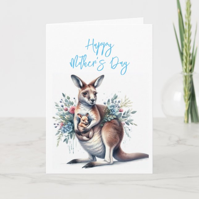 Mother's Day Kangaroo Greeting Card (Front)