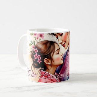 Mother's Day Kimono Art with Floral Embrace Coffee Mug