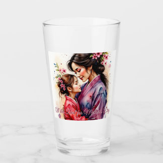 Mother's Day Kimono Art with Floral Embrace Glass