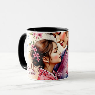Mother's Day Kimono Art with Floral Embrace Mug