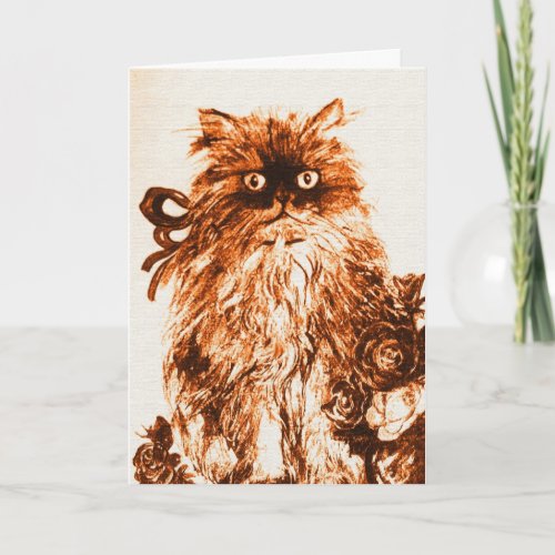MOTHERS DAY KITTEN WITH  ROSES CARD