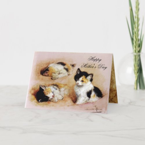 MOTHERS DAY KITTENS Waking up Card