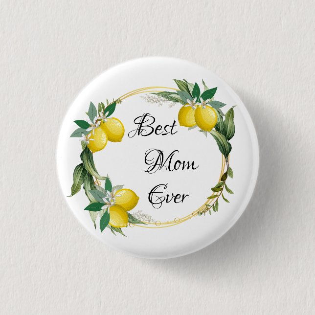 Mother's Day Lemon Wreath Button (Front)