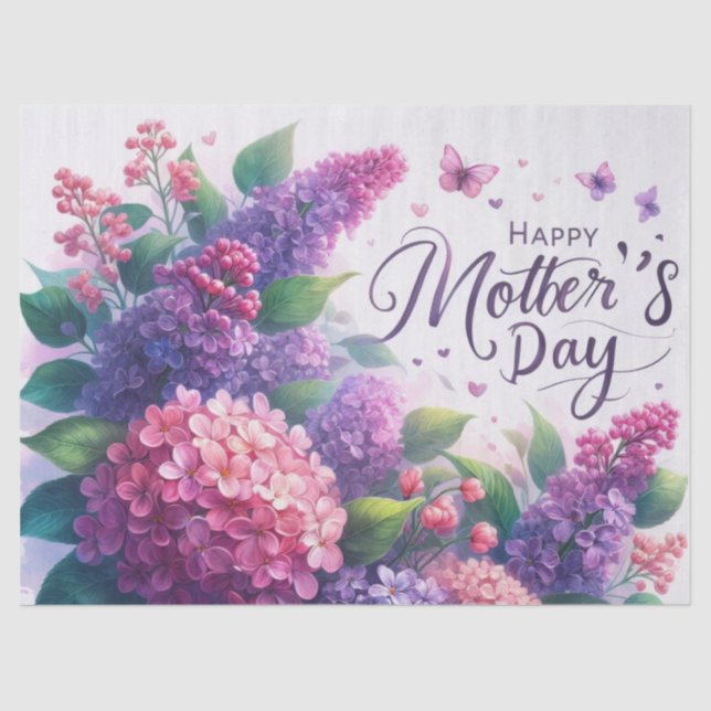 Mother's Day Lilacs  Floral Tissue Paper (Front)
