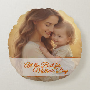 Mother's Day Love – A Moment of Pure Joy Round Pillow