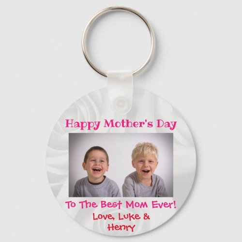 Mothers Day Love Best Mom Ever Cute Kids Photo Keychain